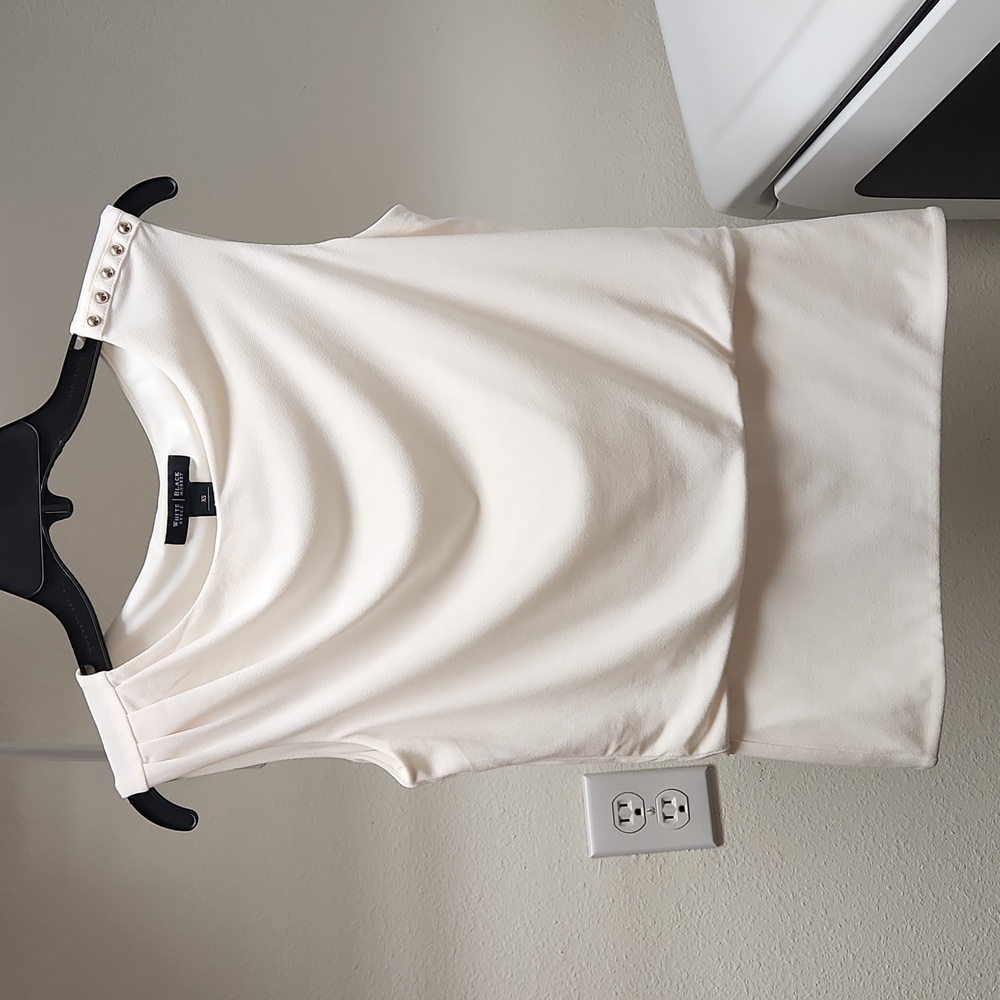 White Sleeveless Top with Button Detail